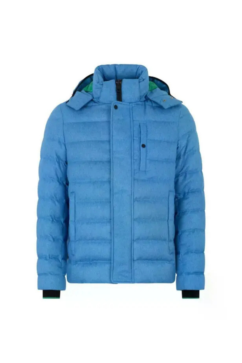 Quilted Down Down Jacket — Blue