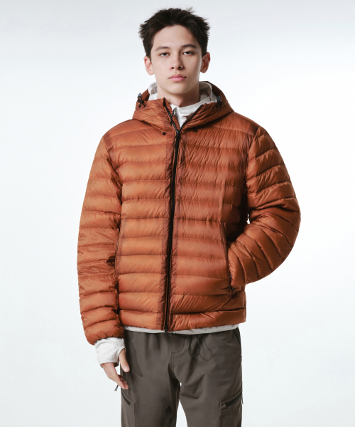 Sheer Hooded Light Down Jacket
