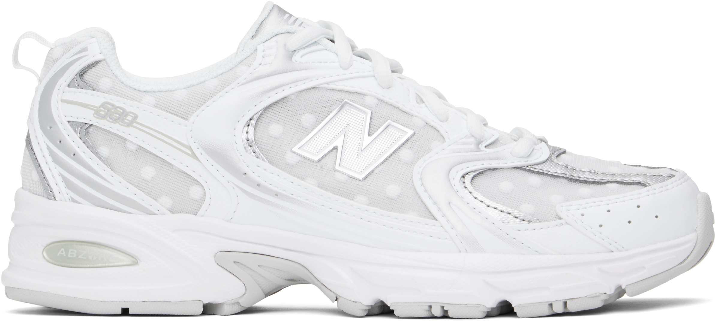 New Balance Silver & White 530 Sneakers