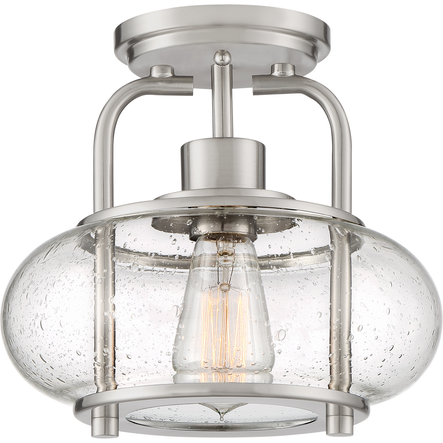 Trilogy 1-Light Semi-Flush Mount in Brushed Nicke