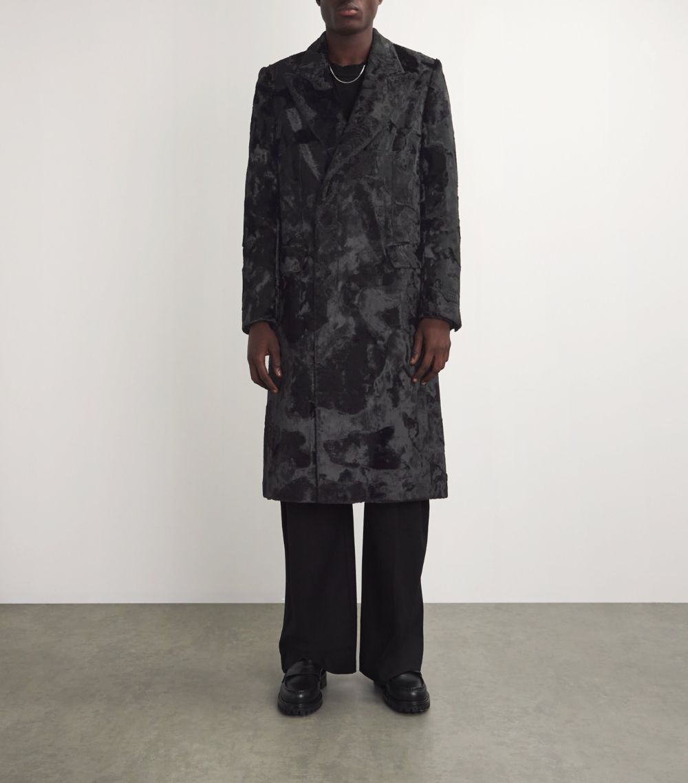 Faux Fur Double-Breasted Coat