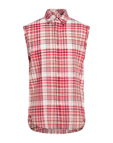 Man Shirt Red Size XL Cotton, Silk