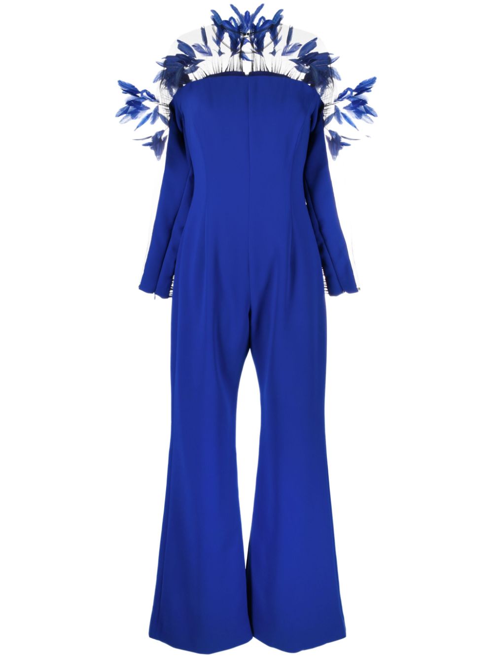 Long-sleeve wide-leg jumpsuit - Blue