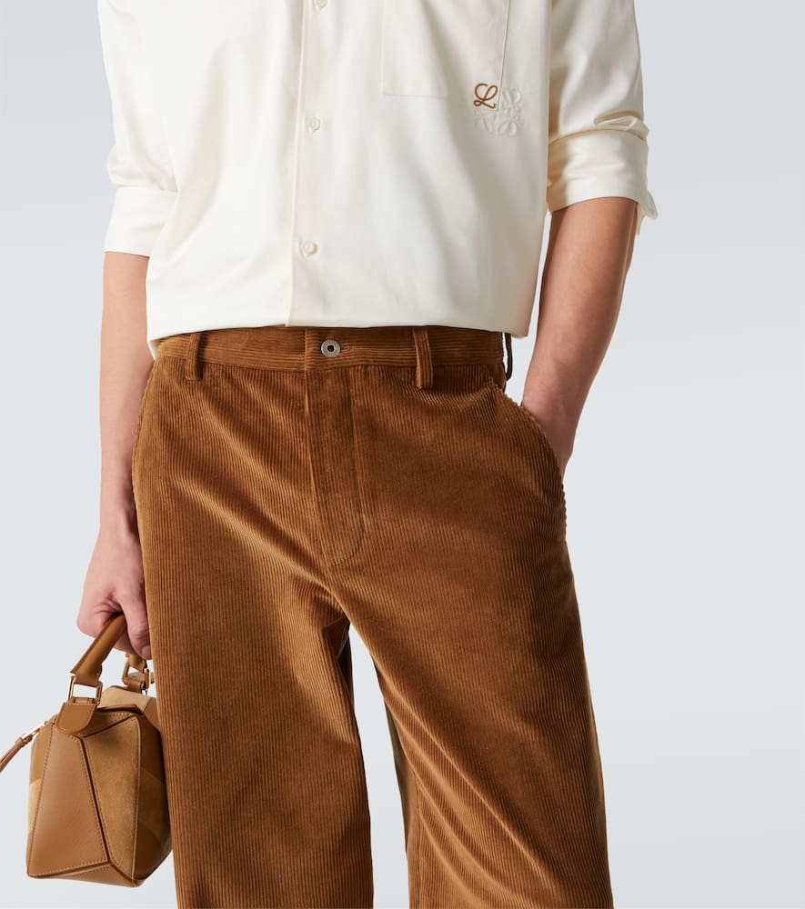 Cotton corduroy wide-leg pants