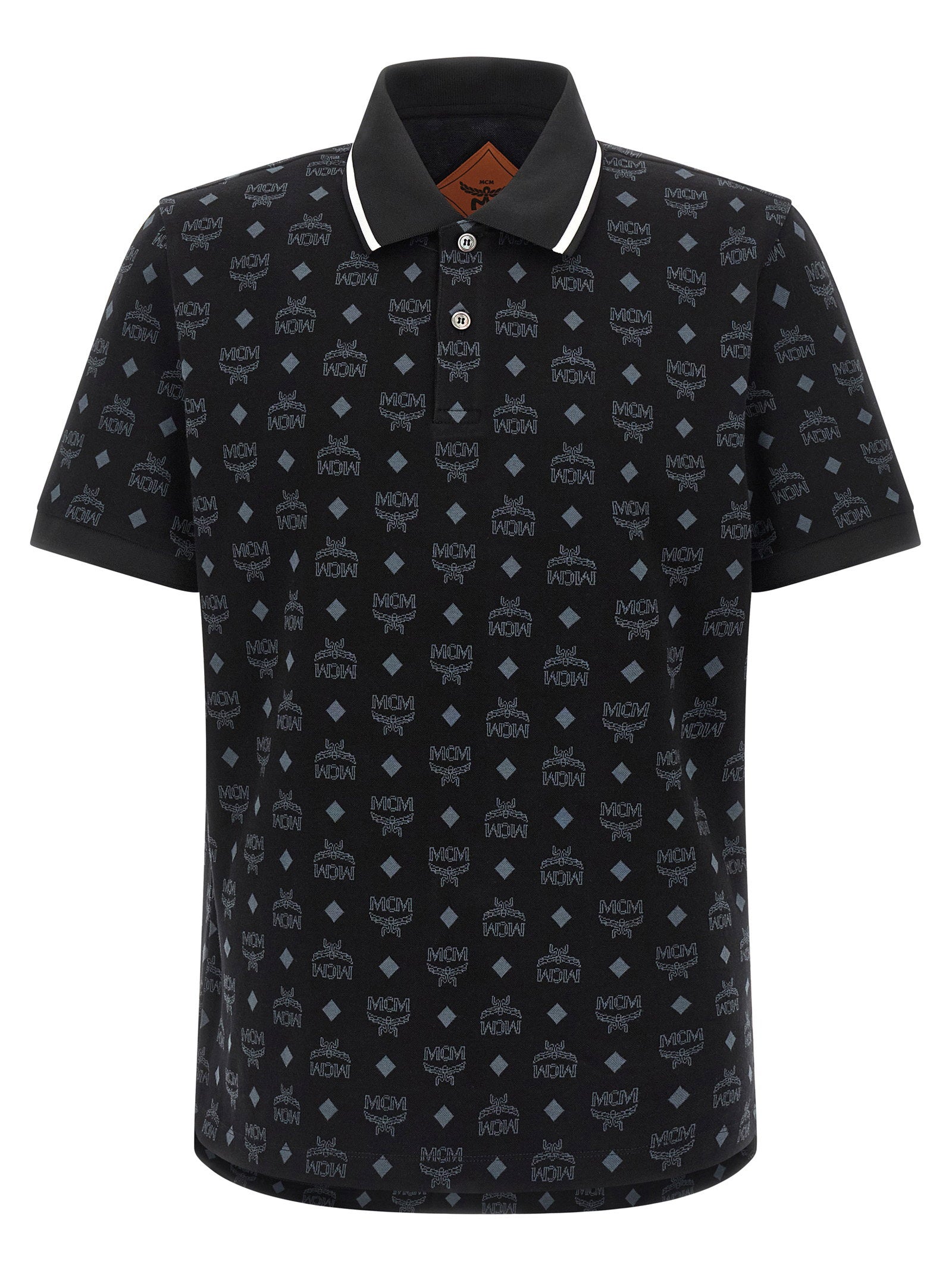 Logo-Jacquard Cotton Polo Shirt — Black