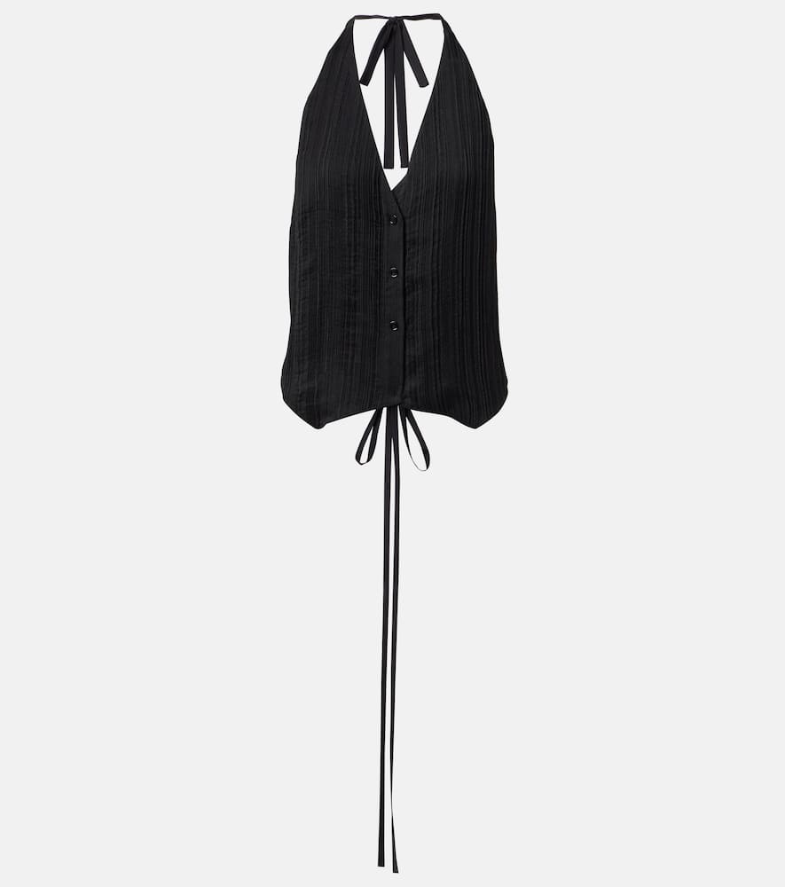 Suez pleated halterneck vest