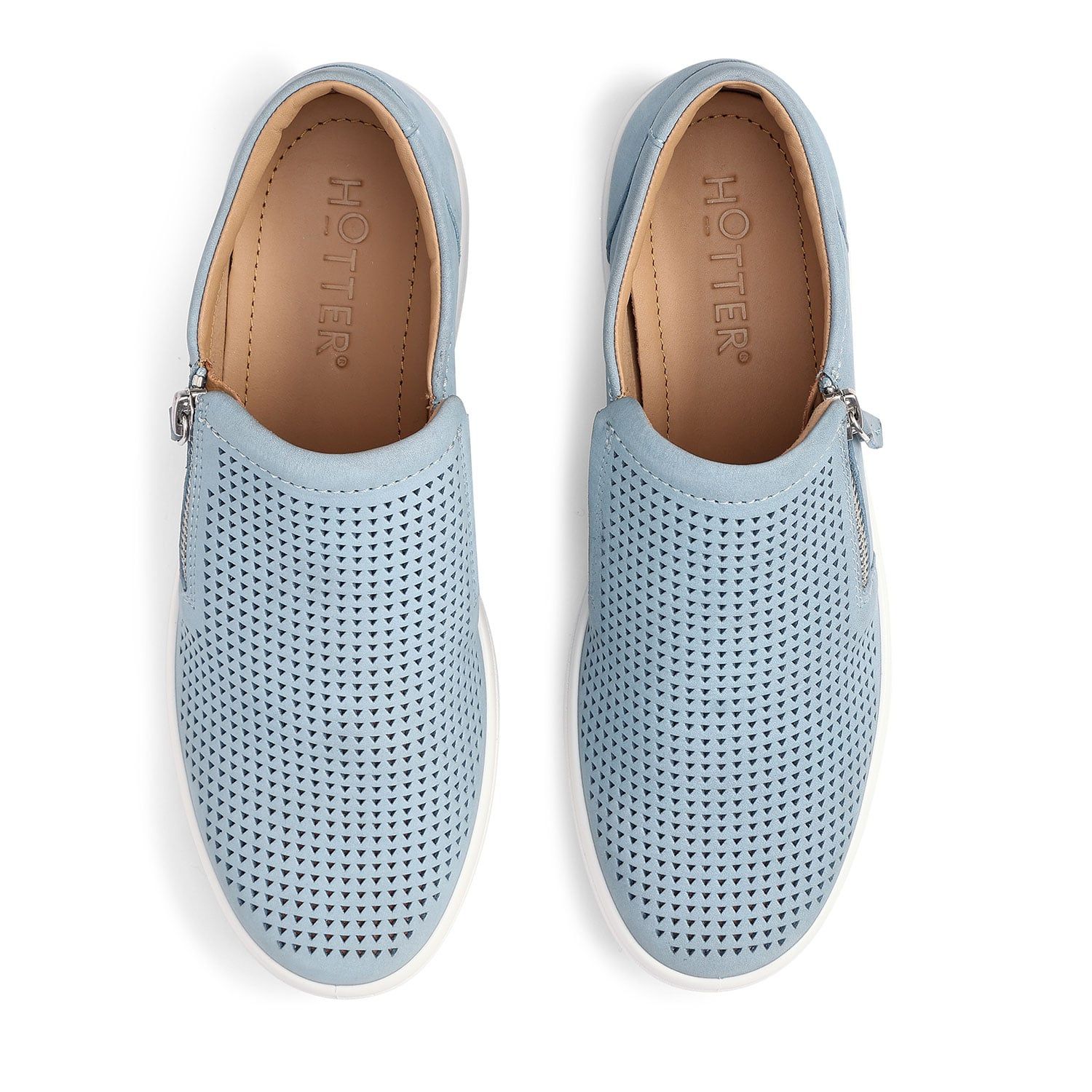 Hotter Women's Wide Fit 'Daisy' Deck Shoes in Pale Blue