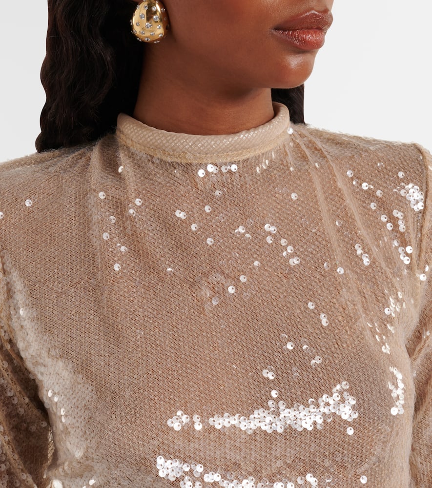 Sequined sheer maxi dress