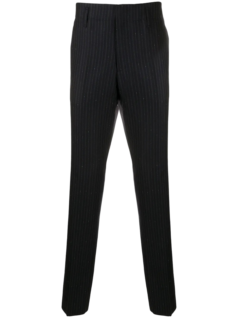 Pinstriped Wool Trousers — Blue