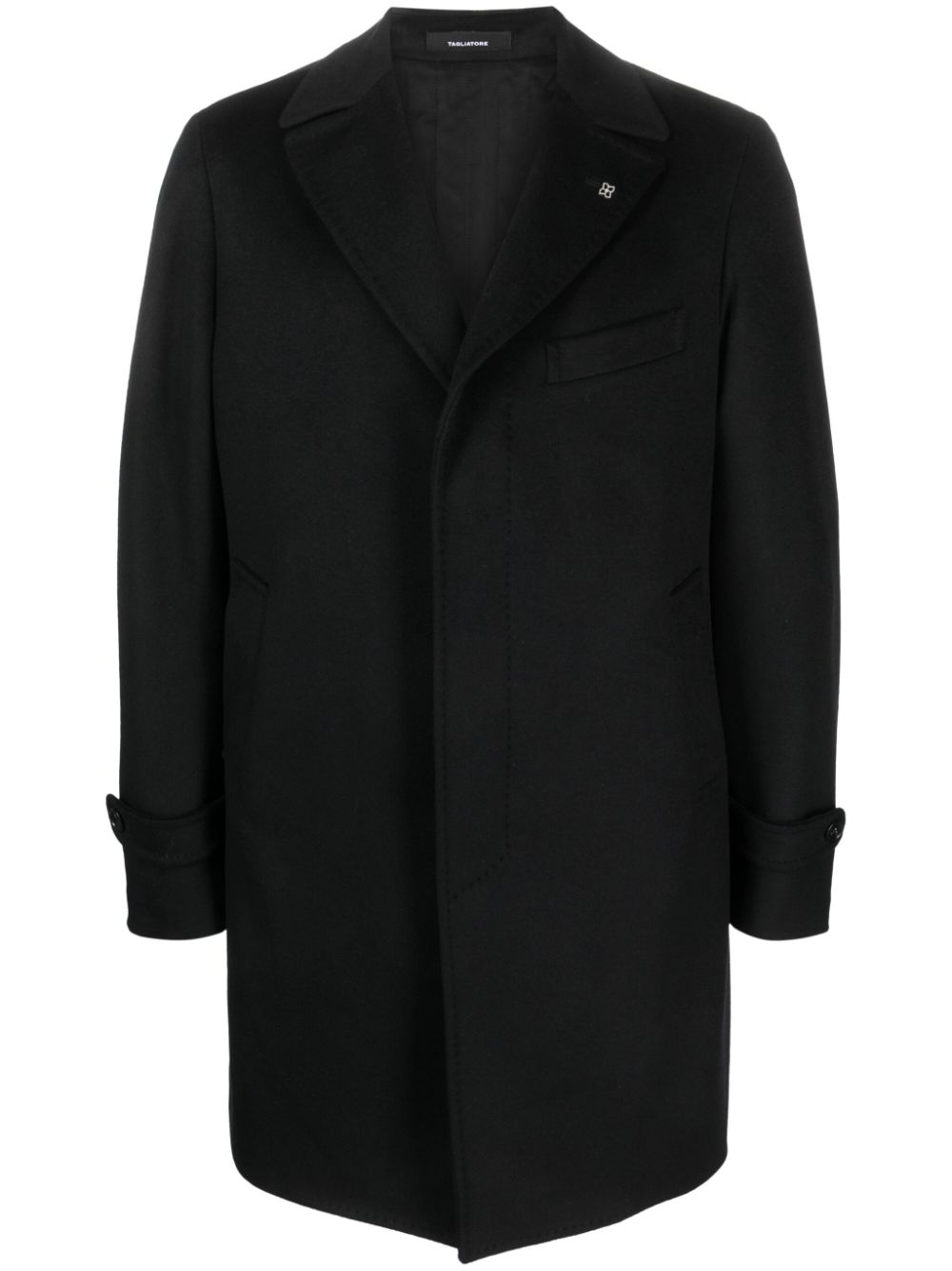 Concealed-fastening virgin wool jacket - Blue