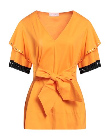 Woman Top Orange Size 6 Cotton, Polyamide, Elastane