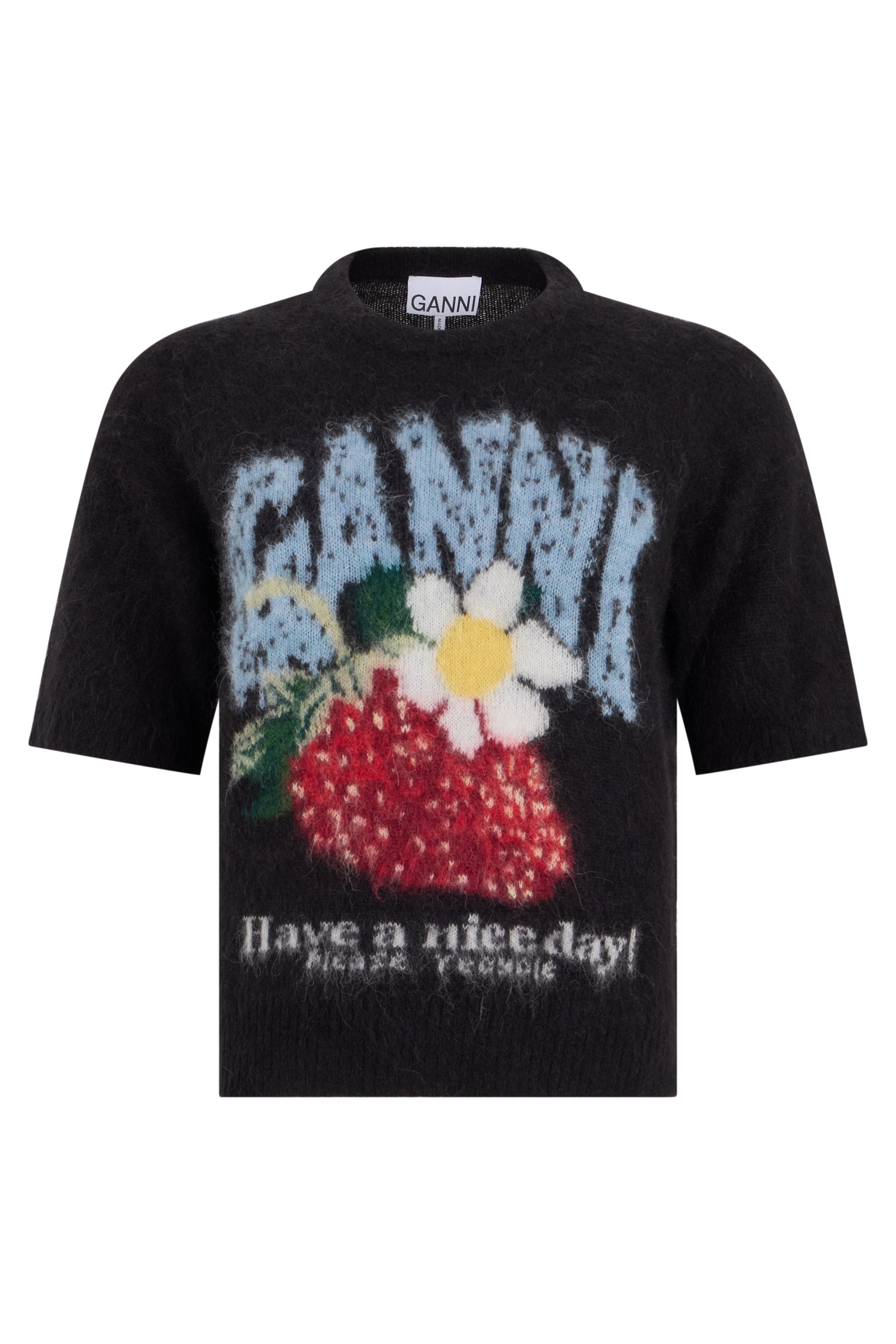 Short-Sleeve Sweater with Graphic Front