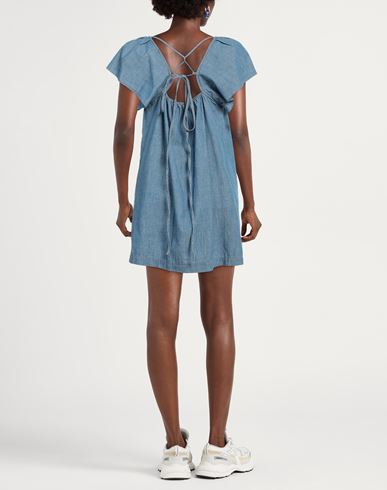 Woman Mini dress Blue Size 6 Cotton