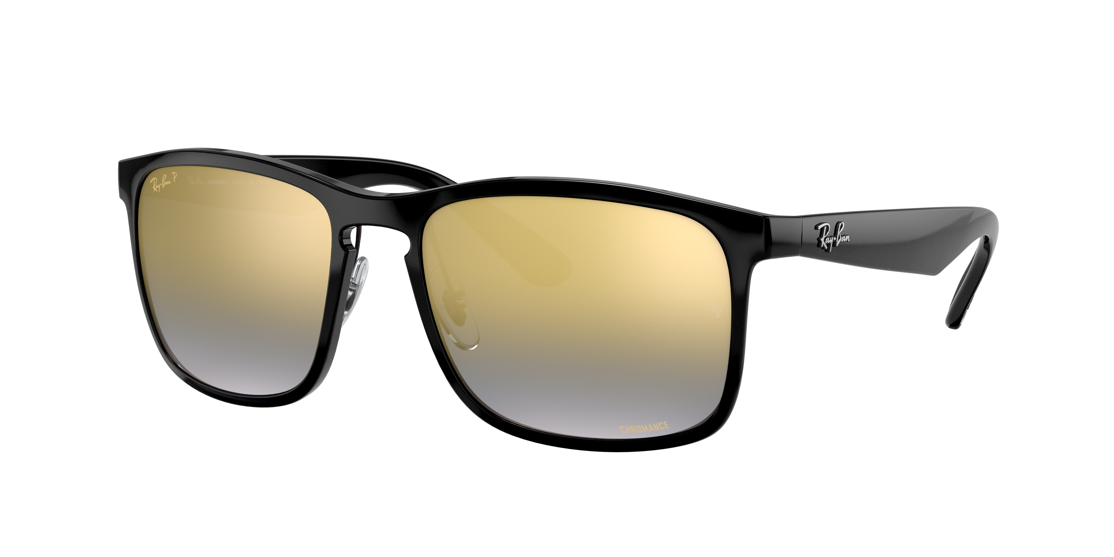 Ray-Ban Man Sunglass RB4264 Polarized+ Lenses - Frame color: Black, Lens color: Blue & Gold Polarized