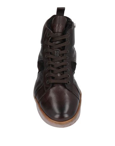 Man Sneakers Dark brown Size 10 Leather