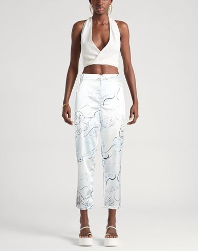Woman Pants White Size XL Polyester, Elastane