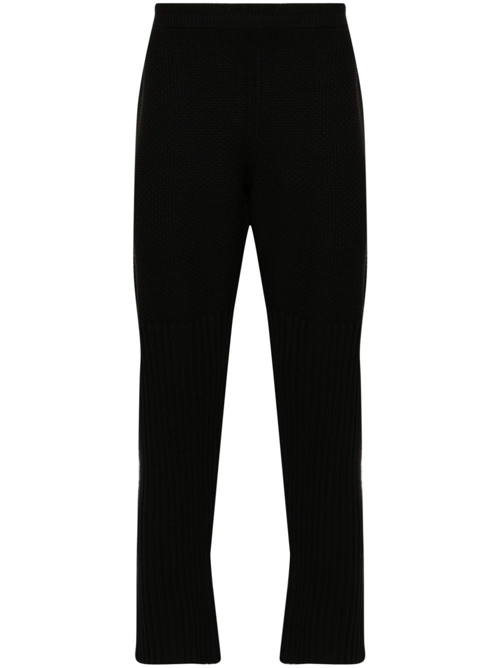Rustik-Knit tapered-leg trousers - Black