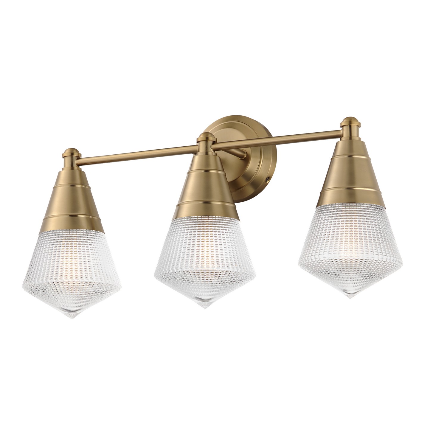 Natural Aged Brass Three Light Bath Vanity from the Hargreaves Collection