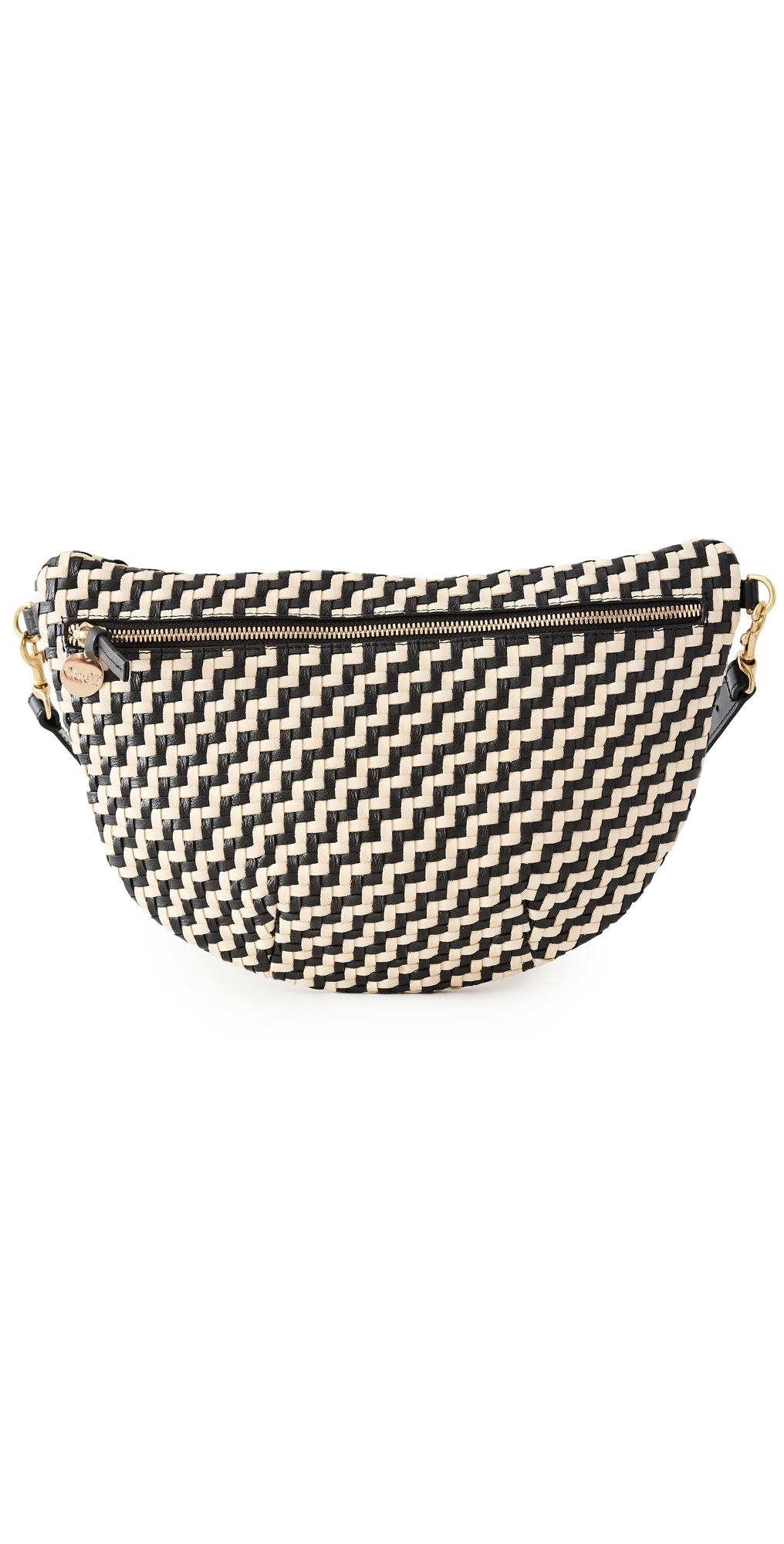 Grande Fanny Bag Black & Cream Woven Zig-Zag One Size