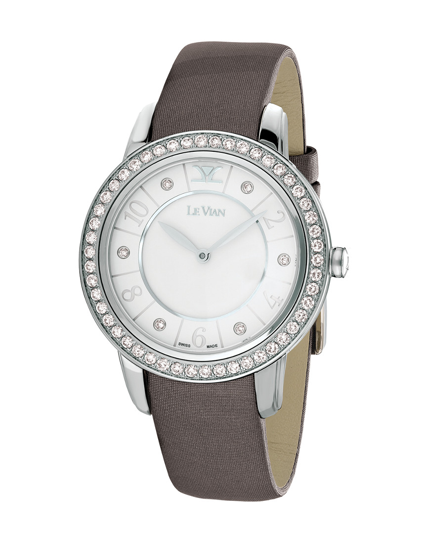 Le Vian Women's Leather Diamond Watch