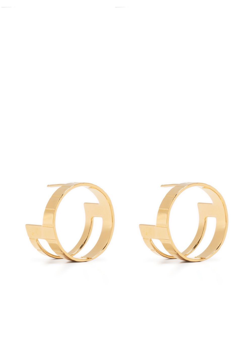Slot hoop earrings - Gold