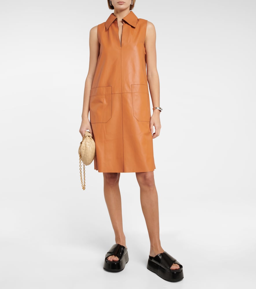 Berwick leather midi dress