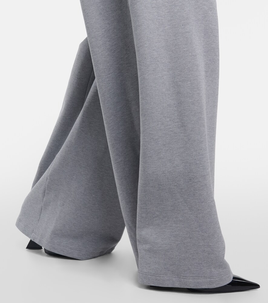 Wide-leg cotton jersey sweatpants