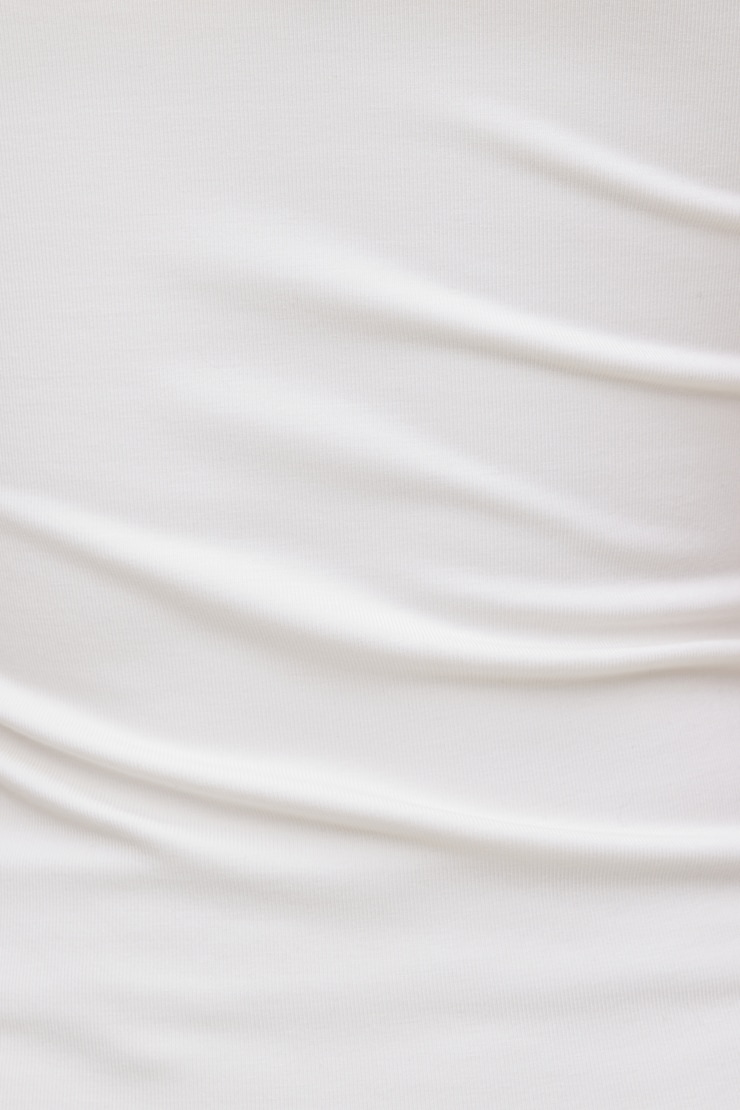 Scoop Neck Tank Top - White - Women Clothing
