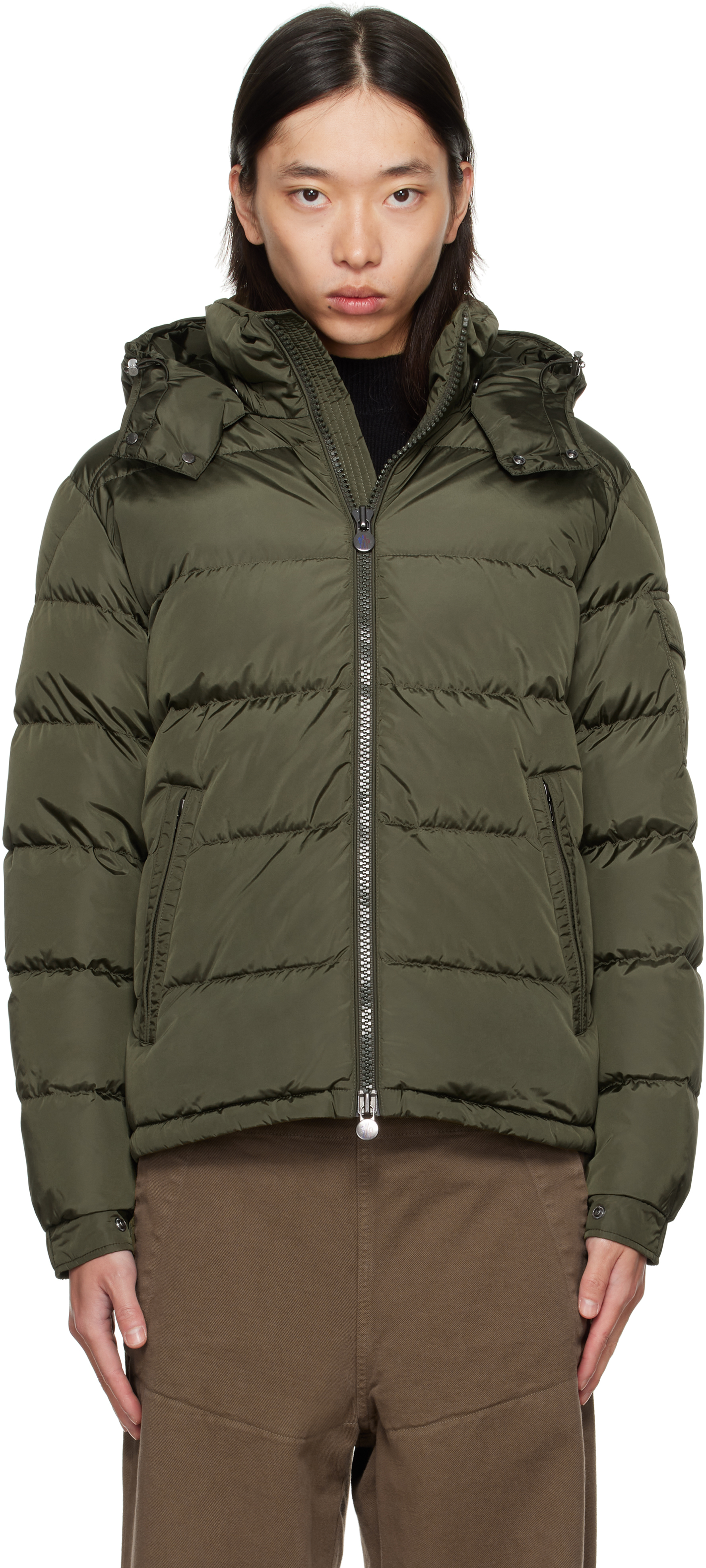 Khaki Maya Matte Short Down Jacket