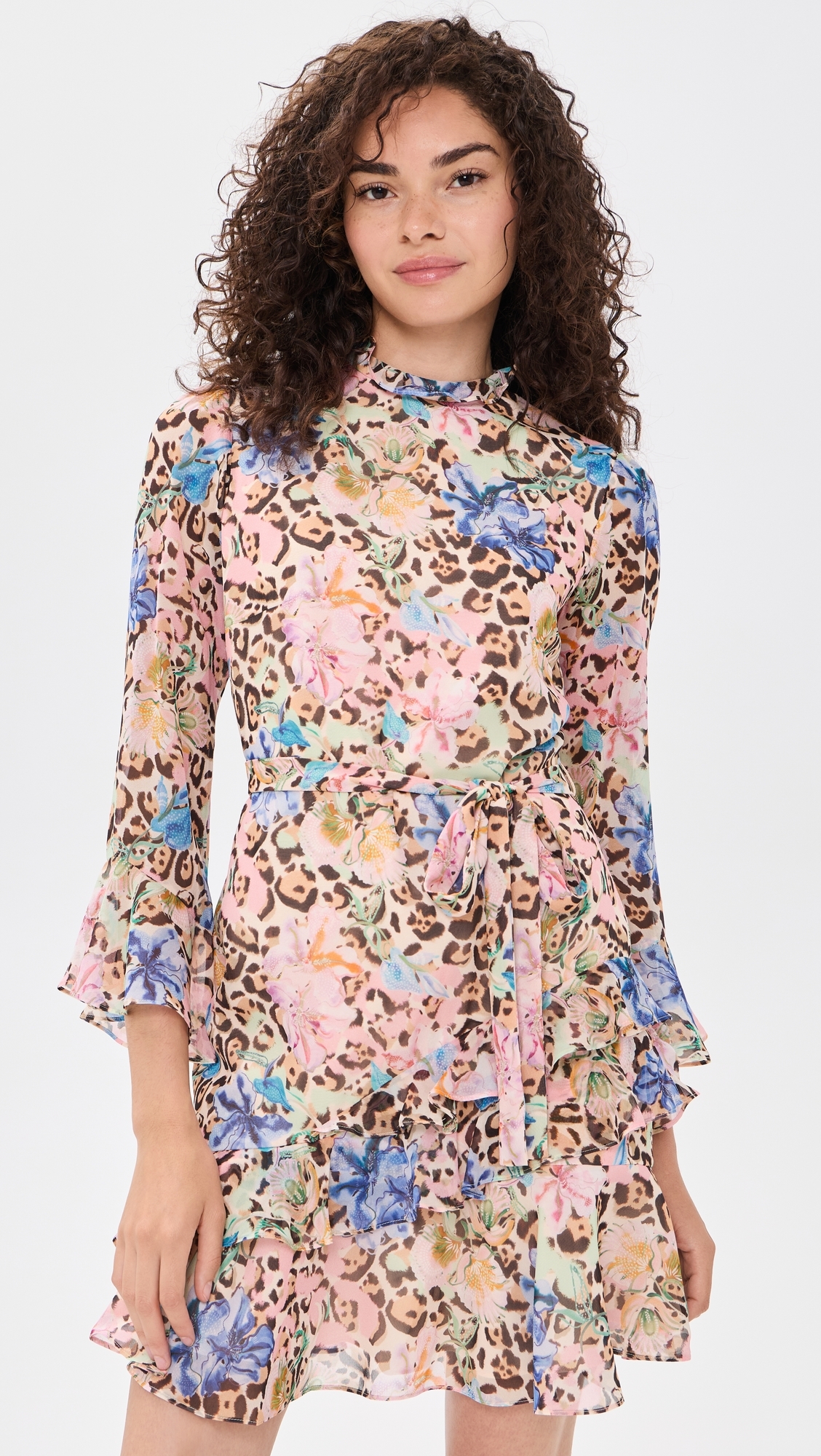 Marissa Silk Mini Dress 2491 Leopard Lilia