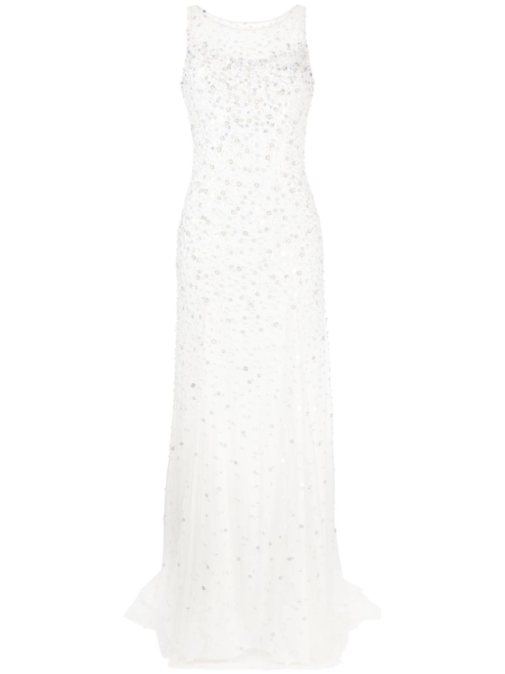 Ida embellished pleated dress - White
