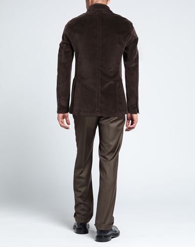 Guarinucci Man Blazer Chocolate brown Size 38 Cotton, Lyocell, Elastane