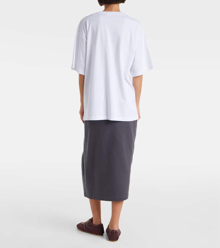Embroidered oversized cotton T-shirt