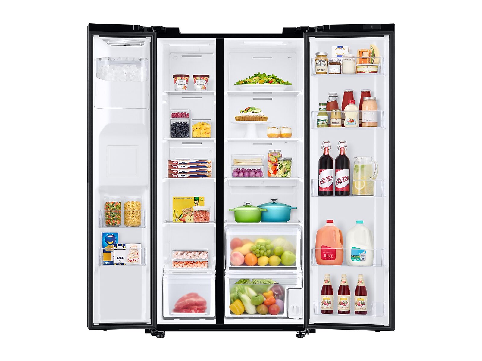22 cu. ft. Counter Depth Side-by-Side Refrigerator in Black Stainless Steel(RS22T5201SG/AA)