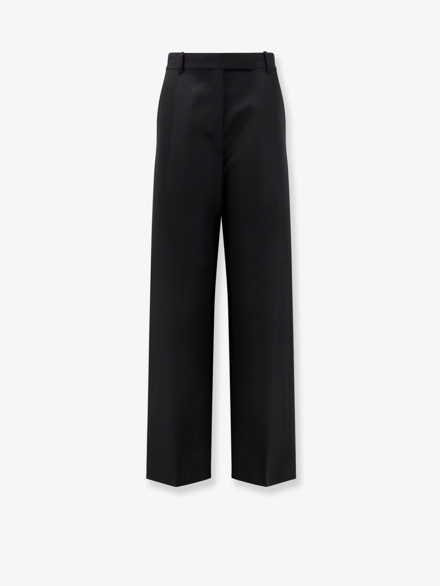Pleated Wool Trousers — Black