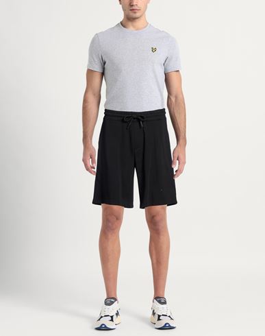 Man Shorts & Bermuda Shorts Black Size L Cotton, Polyester