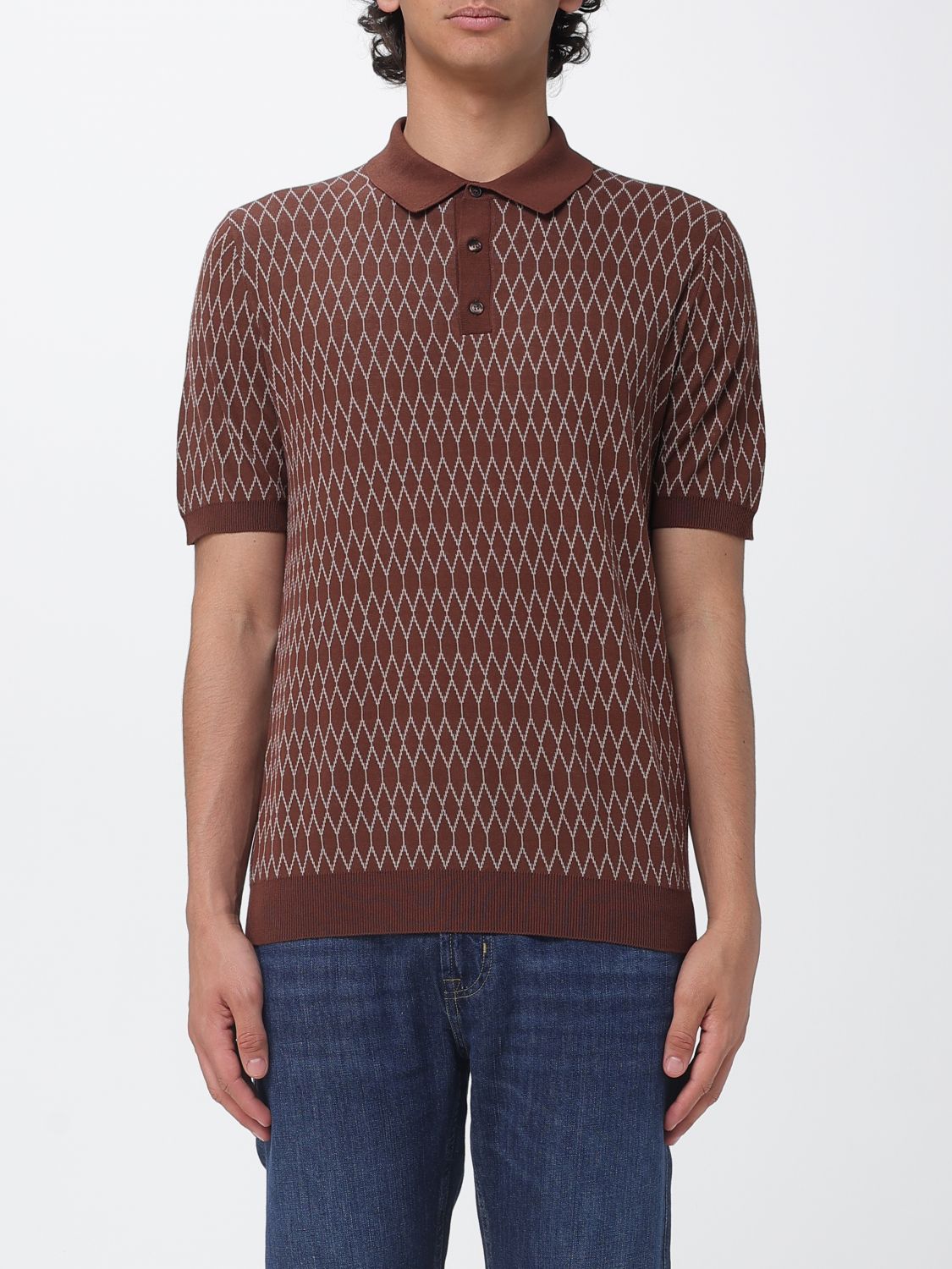 Polo Shirt Men color Brown