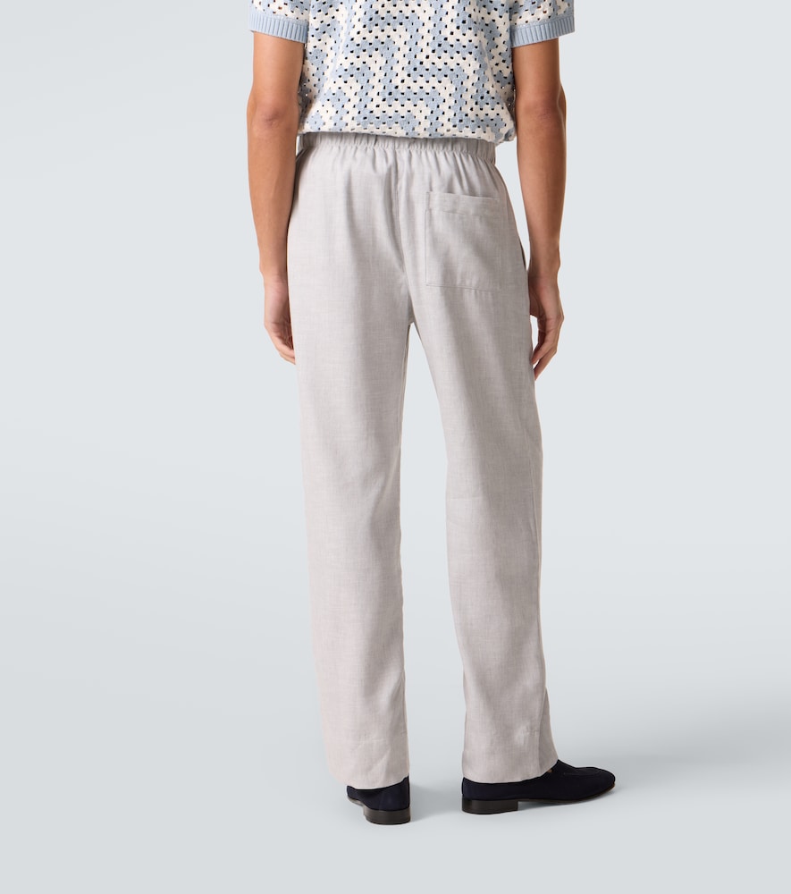Luan linen and cotton-blend straight pants