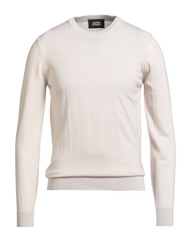 Man Sweater Ivory Size 38 Merino Wool