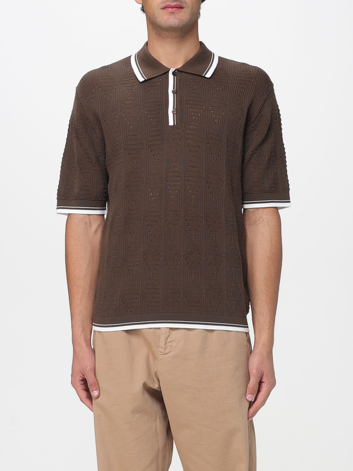 Polo Shirt Men color Brown