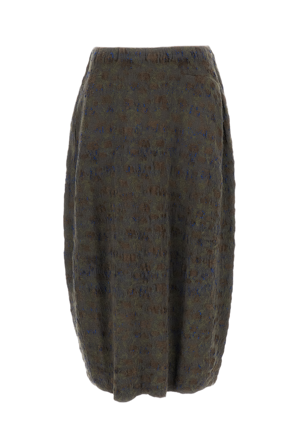 Multicolor Jacquard Knit Midi Skirt With Elasticated Waist