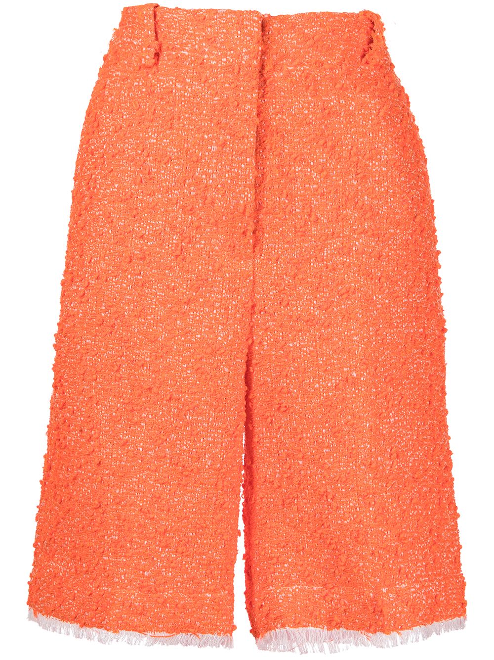 Knee-length tweed shorts - Orange