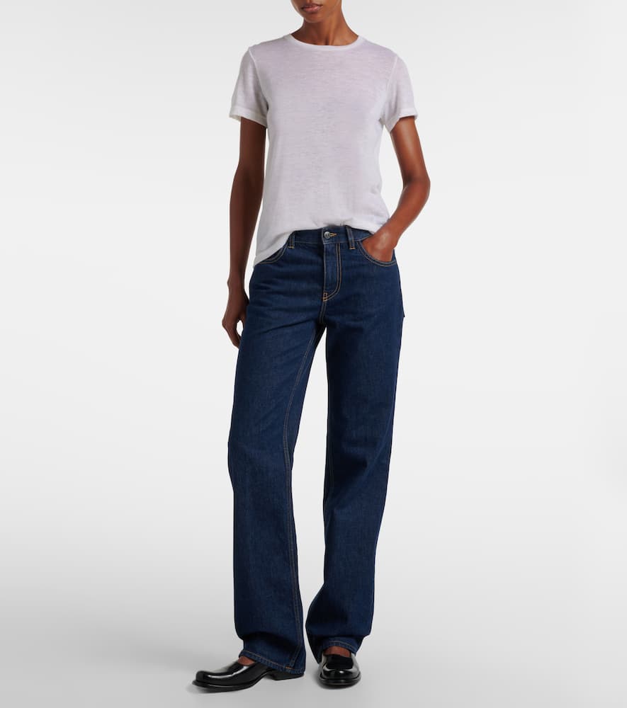 Carlyl mid-rise straight jeans