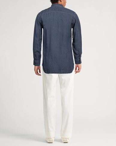 120% Lino Man Shirt Blue Size M Linen