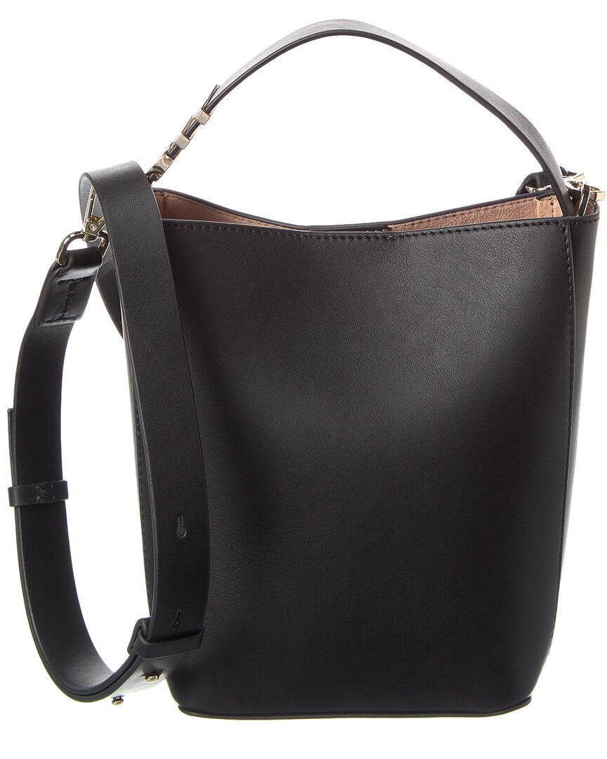 Paige Leather Bucket Bag, Black