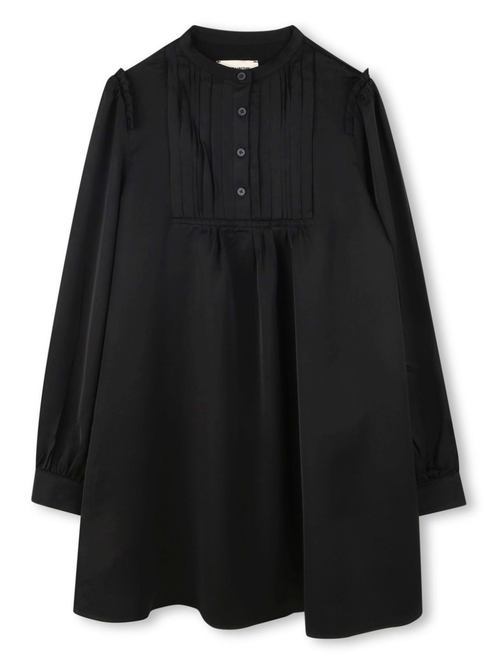Pleat detail shirt dress - Black