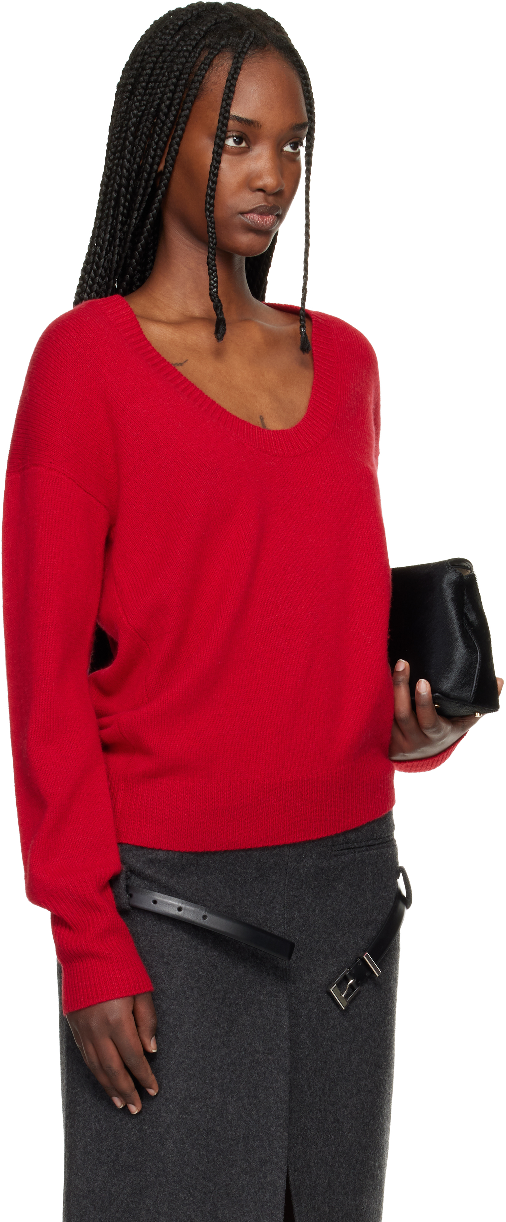 Red U Neck Sweater