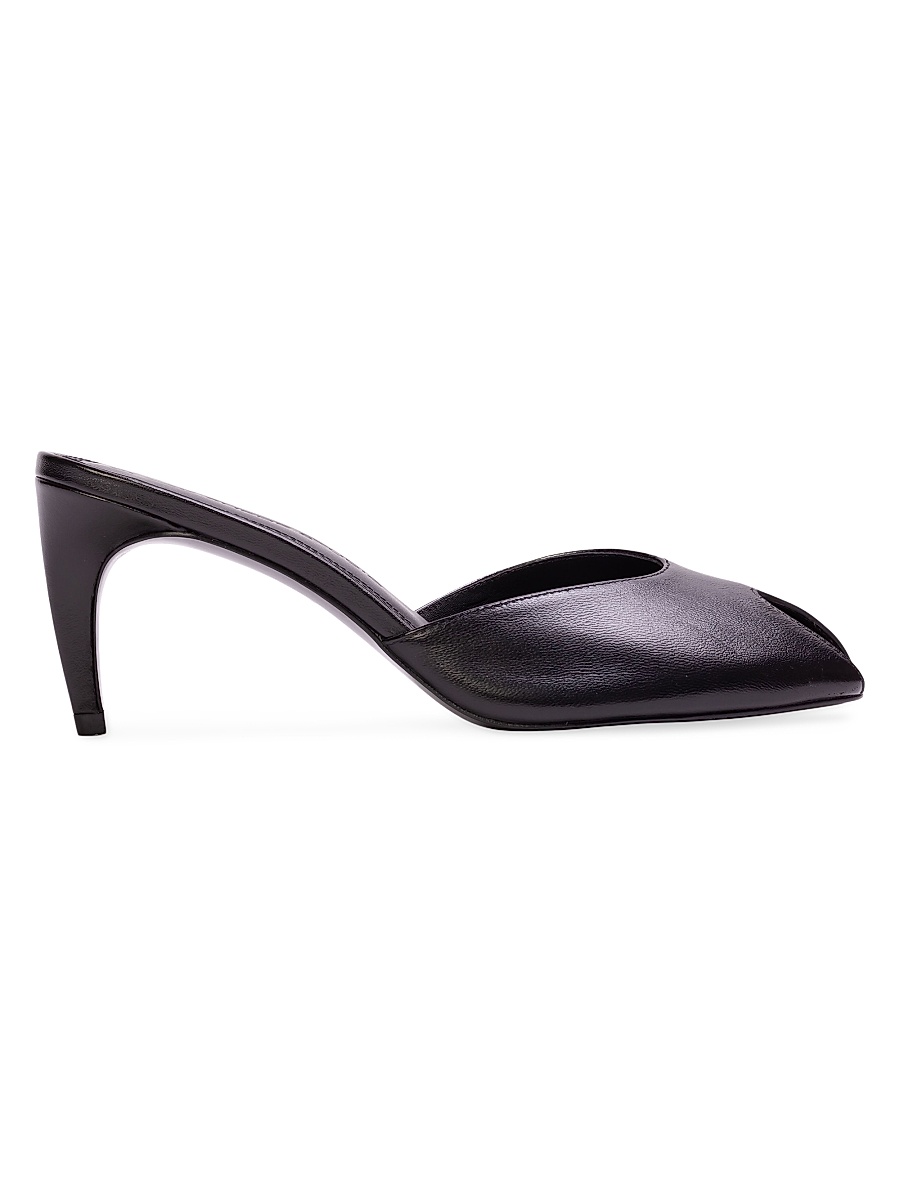 Women's Dovie 70MM Leather Mules - Black Leather