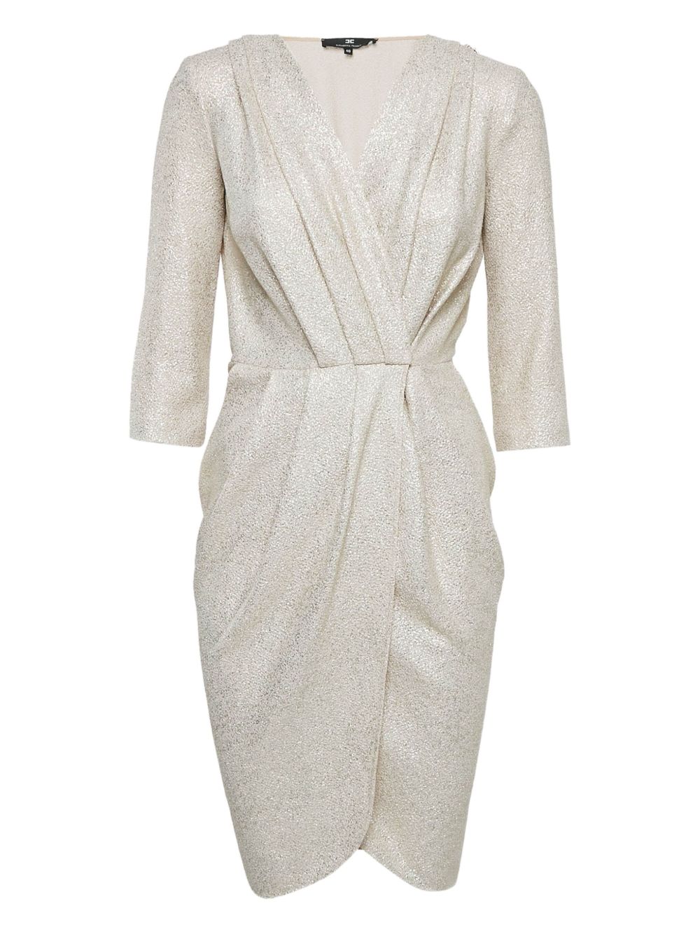 Pre-owned gathered wrap dress - White