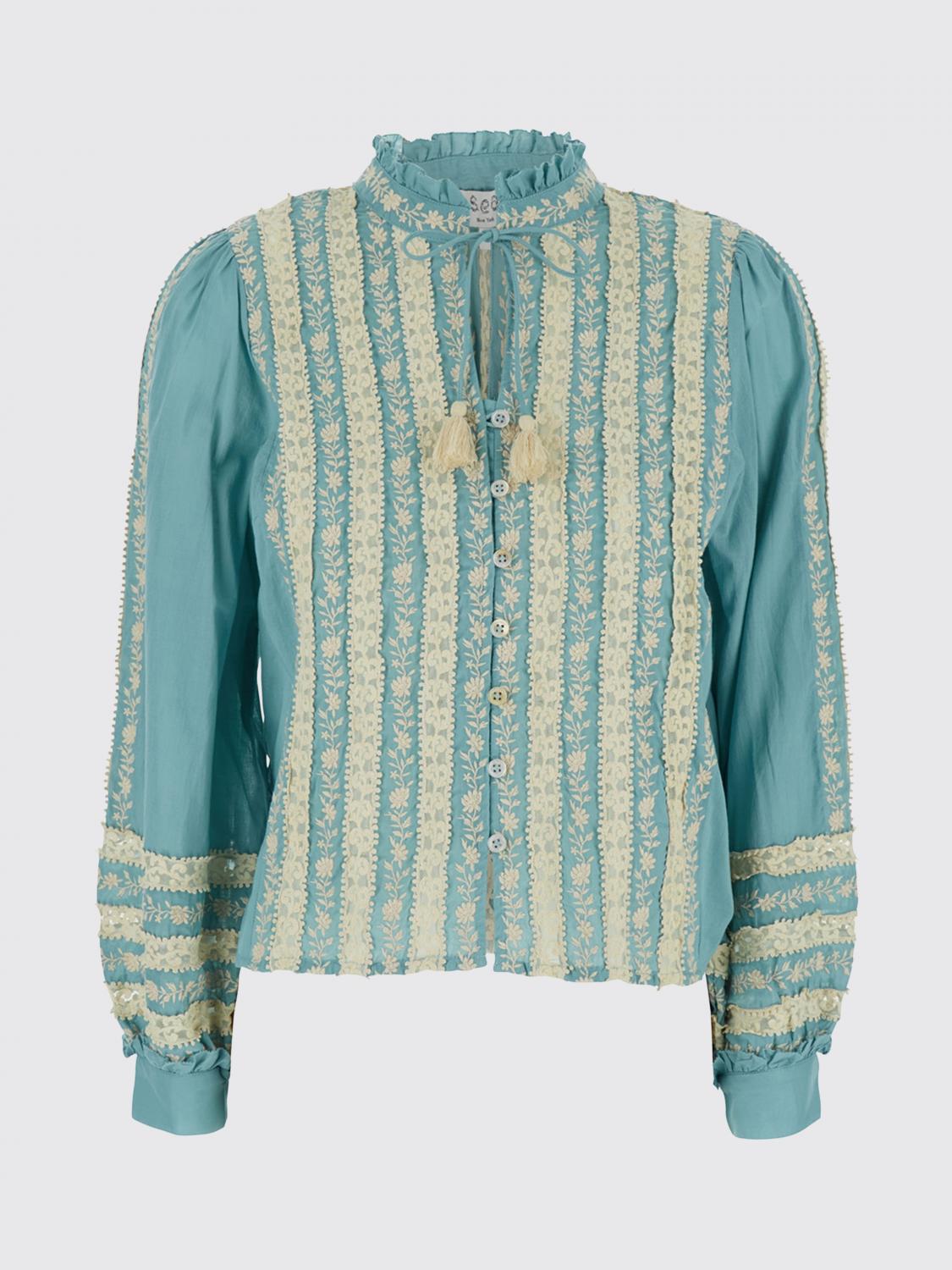 Shirt Woman color Gnawed Blue